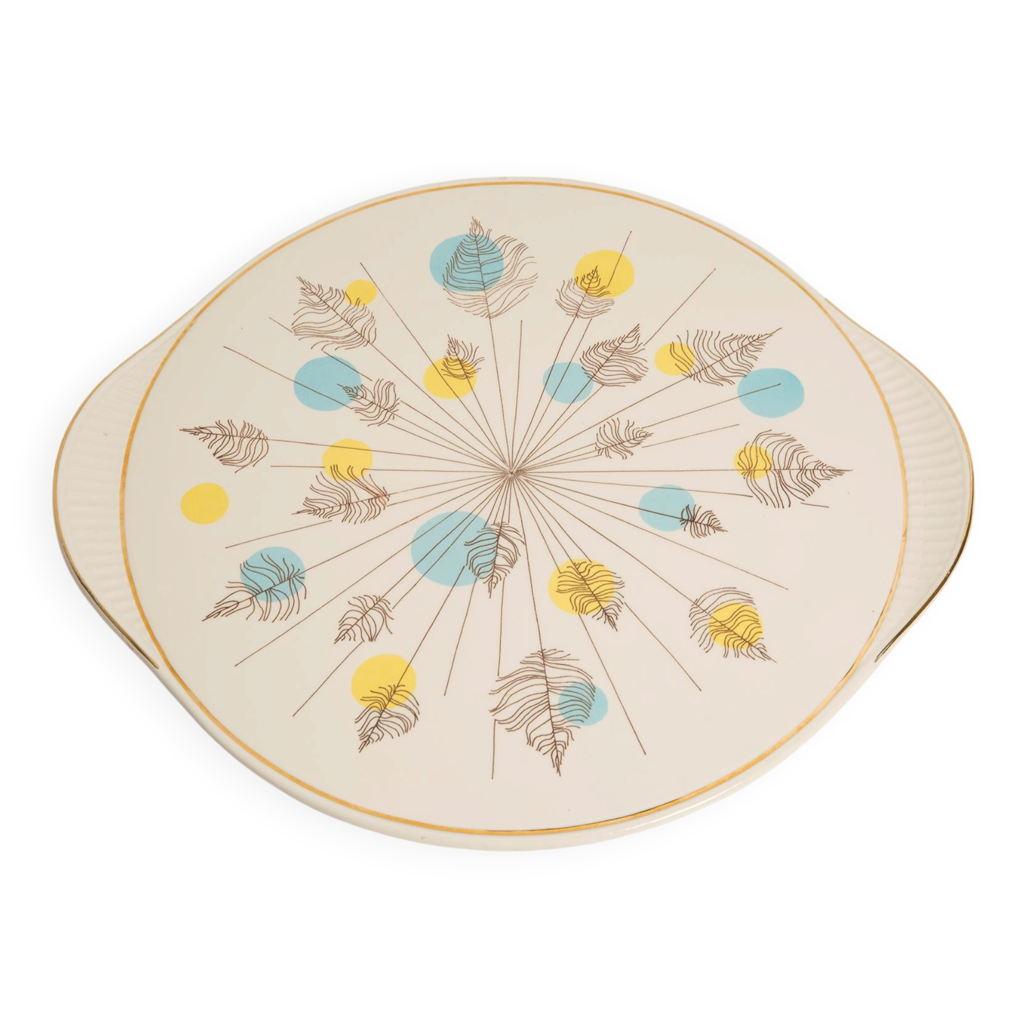 Vintage decorative plate with flowers, mid-century, Germany, 1970s.