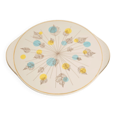 Vintage decorative plate with flowers, mid-century, Germany, 1970s.