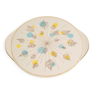 Vintage decorative plate with flowers, mid-century, Germany, 1970s.