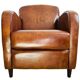 Vintage Club Chair in Brown Leather