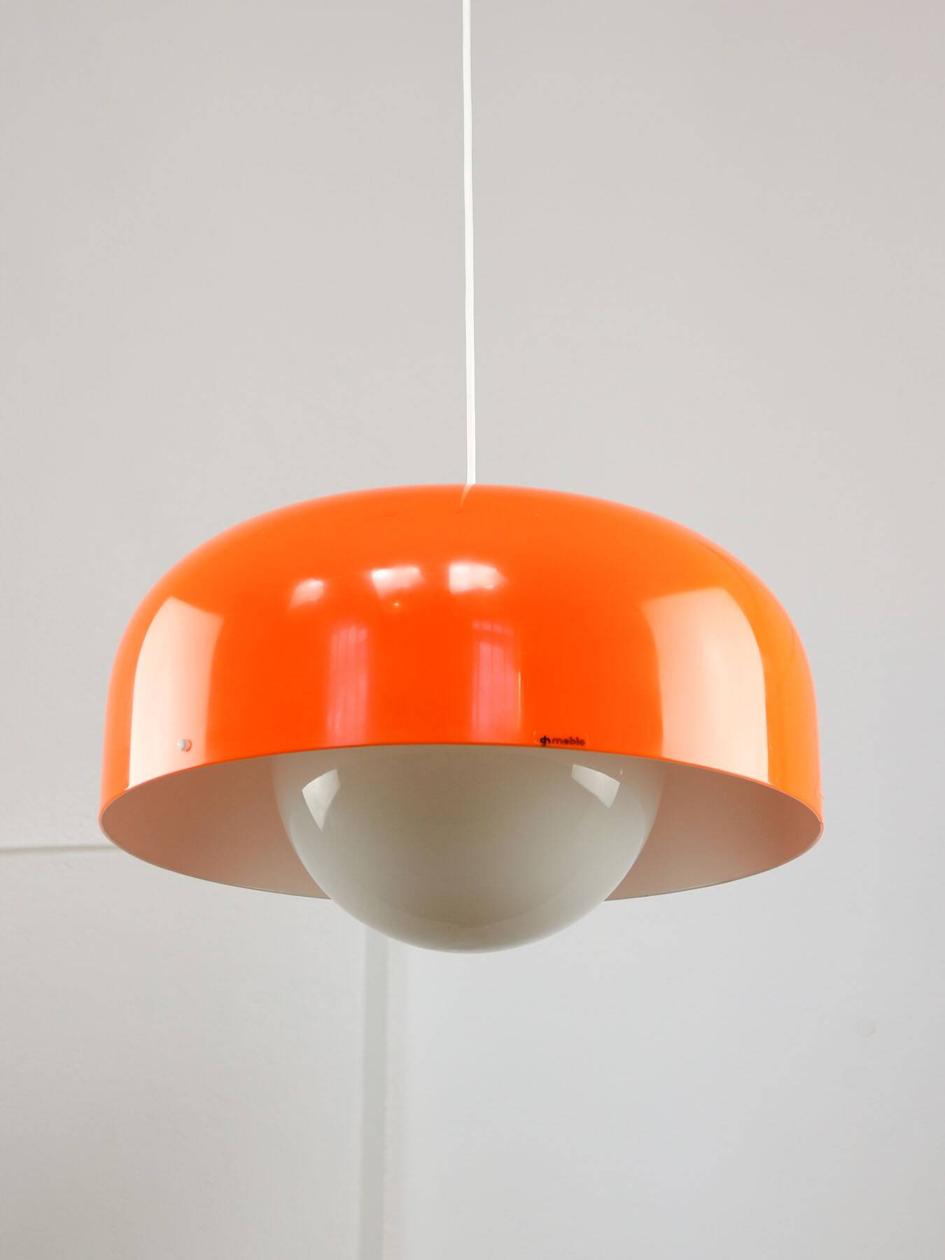 Big Space Age Pendant from Guzzini in Orange, 1970s
