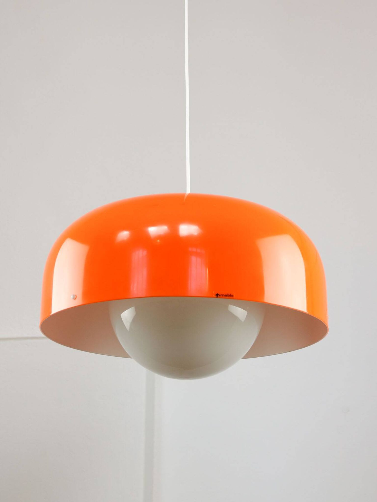 Big Space Age Pendant from Guzzini in Orange, 1970s