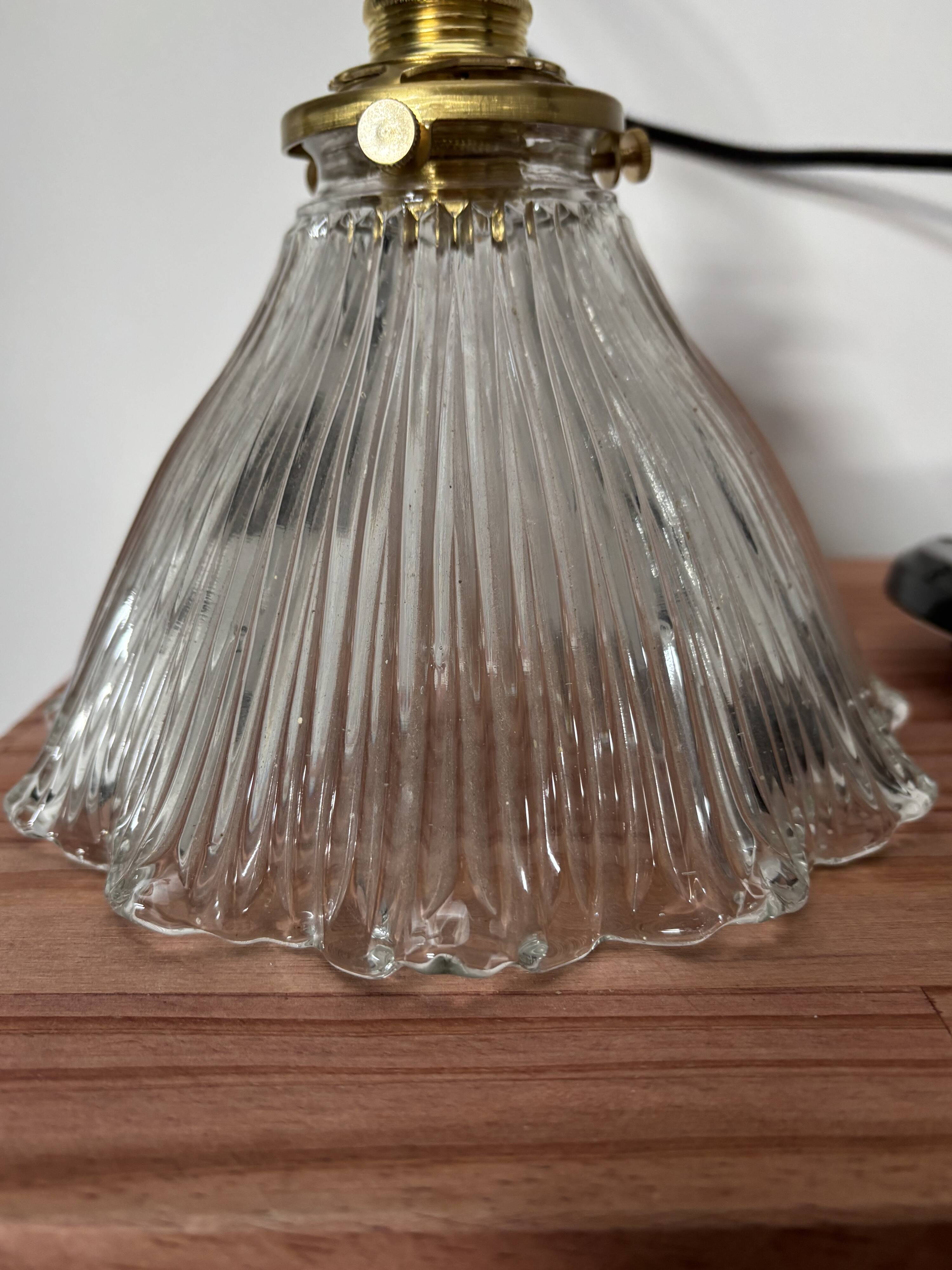 Large holophane tulip pendant light