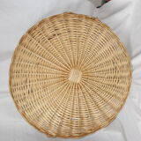 Round wicker dish with handles