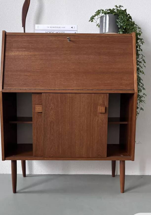 1960s teak secretary desk