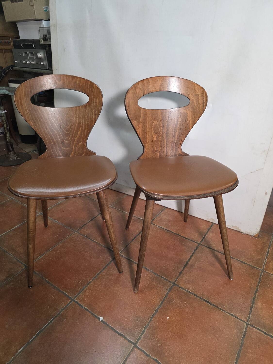 Paire de chaises bistrot "Fourmi" Baumann – Vintage 1960