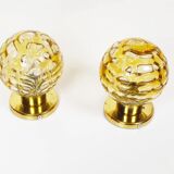 Pair of vintage brass wall lamps by Doria Leuchten
