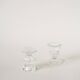 Pair of small molded glass candlesticks, 1950