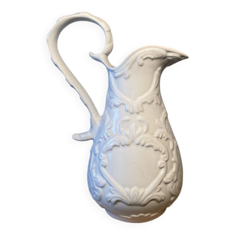 Large white earthenware jug
