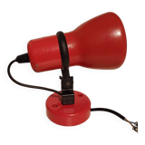 70's red lacquered metal wall spotlight