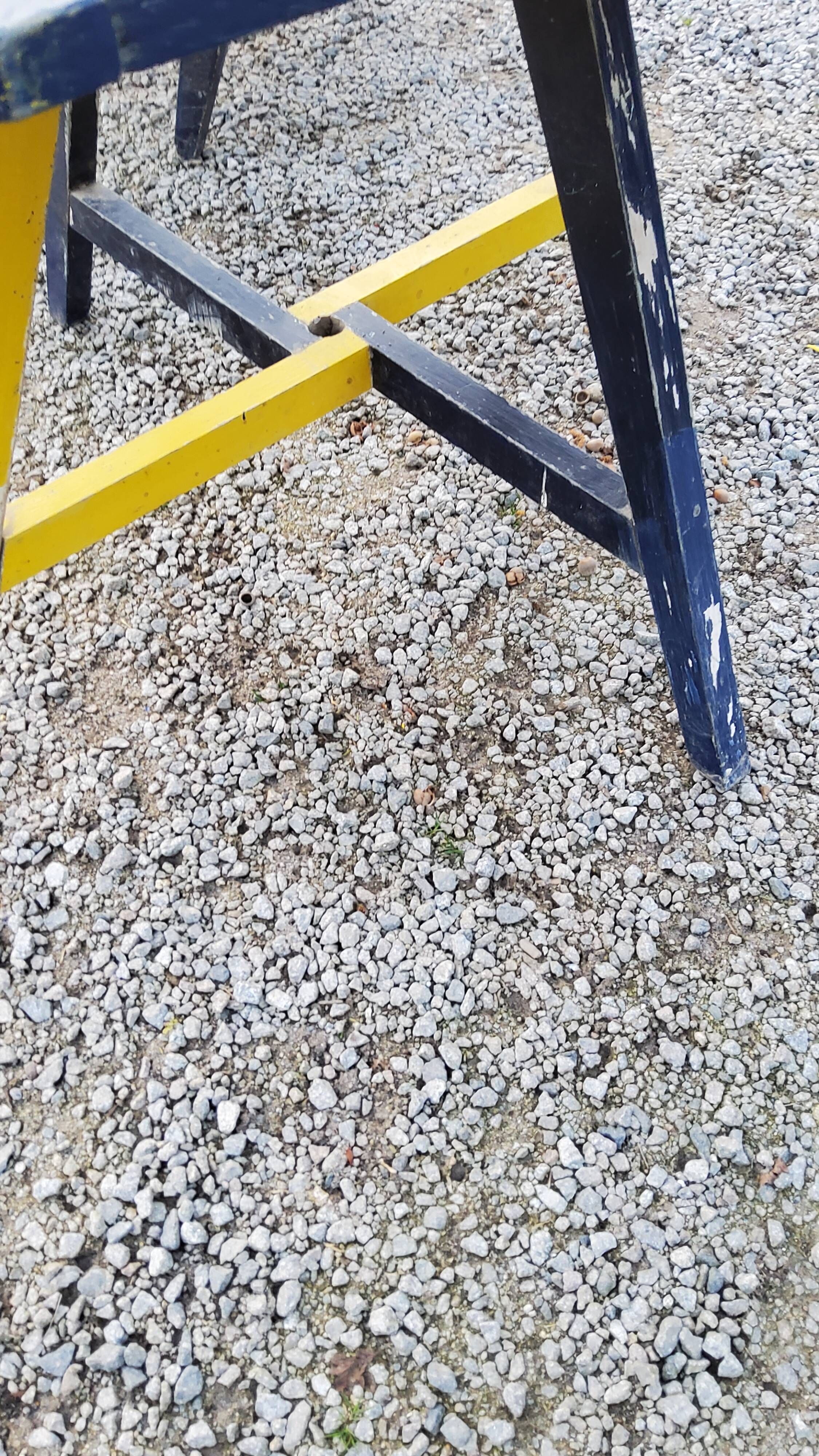 Garden furniture of the 50s coffee table + 2 armchairs compass legs