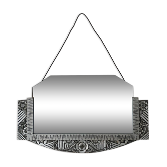 Art Deco silver wood mirror
