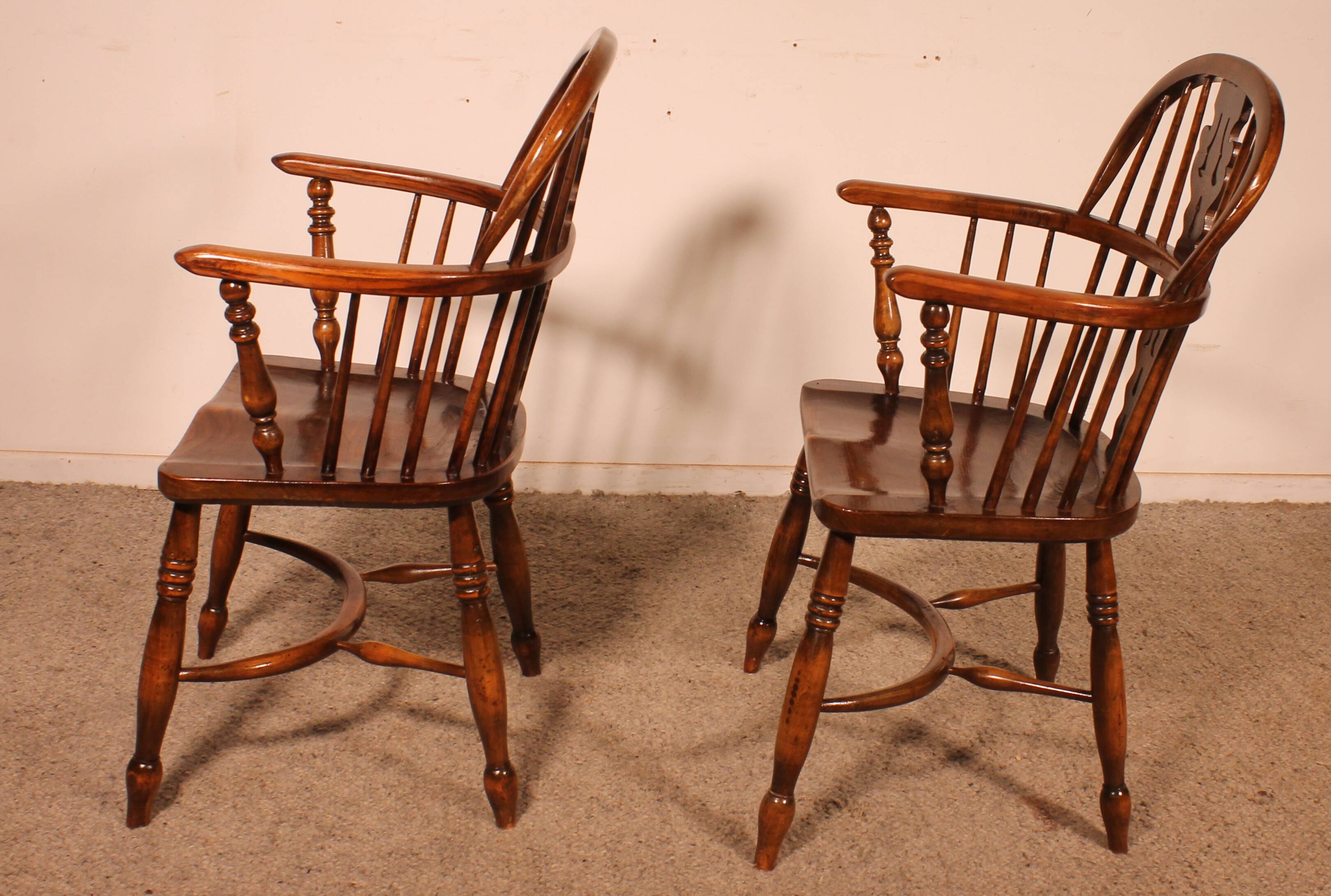 Pair of English Windsor Armchairs