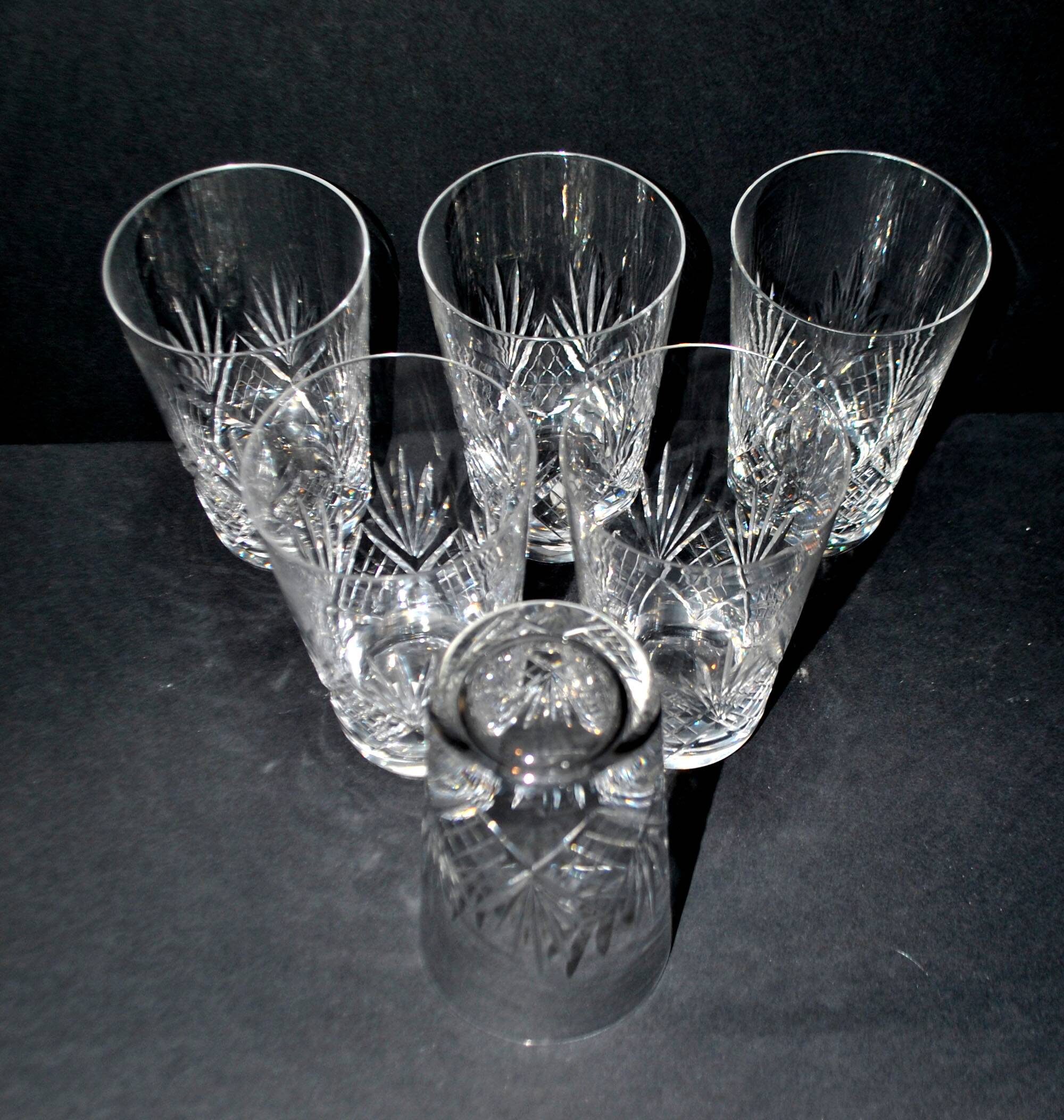 Set of 6 juice glasses longdrink tumbler Junon crystal from Lorraine Lemberg DlG Chantilly Saint-Louis