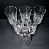 Set of 6 juice glasses longdrink tumbler Junon crystal from Lorraine Lemberg DlG Chantilly Saint-Louis