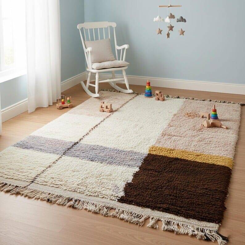 Handmade Moroccan Beni Ouraine rug, traditional style, size 150 x 250 cm