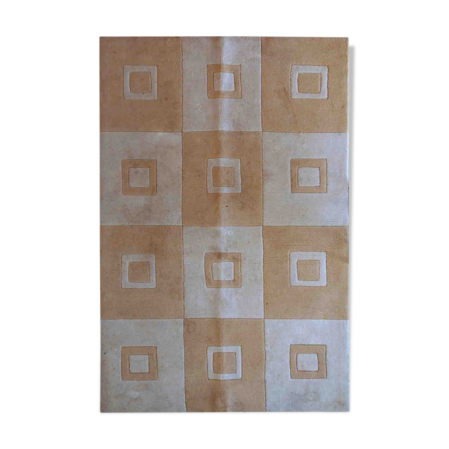 Vintage chinese modern handmade carpet 120cm x 180cm 1980s, 1c517