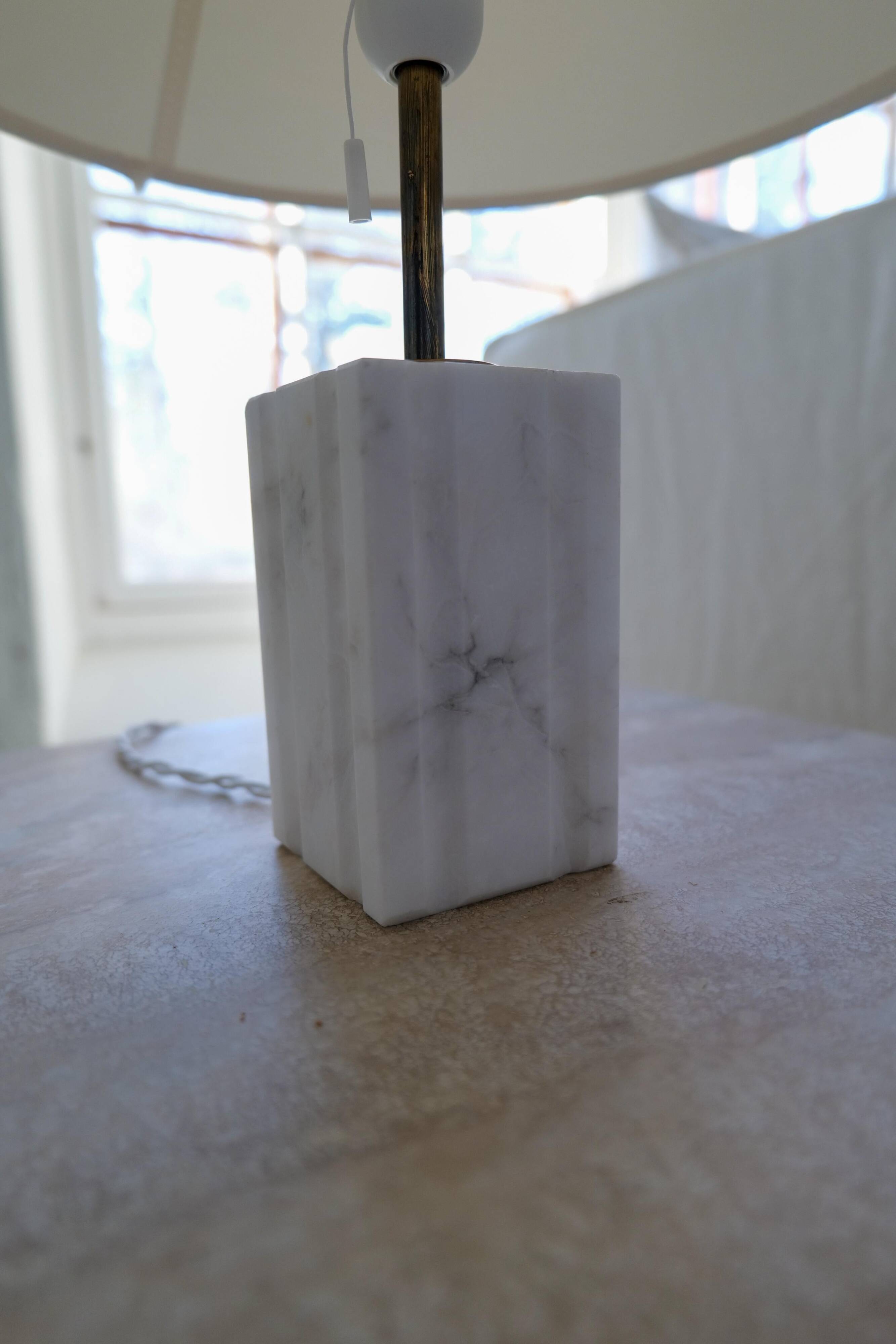 Mid-century solid marble table lamp Bergbom Sweden 1960s