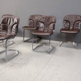 Lot de 6 chaises de salle à manger vintage par Willy Rizzo pour cidue, années 1970