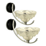 Pair of Ezan art deco glass and chrome wall lights