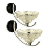 Pair of Ezan art deco glass and chrome wall lights