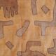 African wall tapestry in raffia Kuba 70s 80s