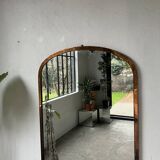 Large antique mercury mirror in copper-plated metal, 1930