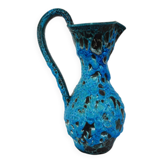 Fat lava vase by Charles Cart in turquoise blue 1960