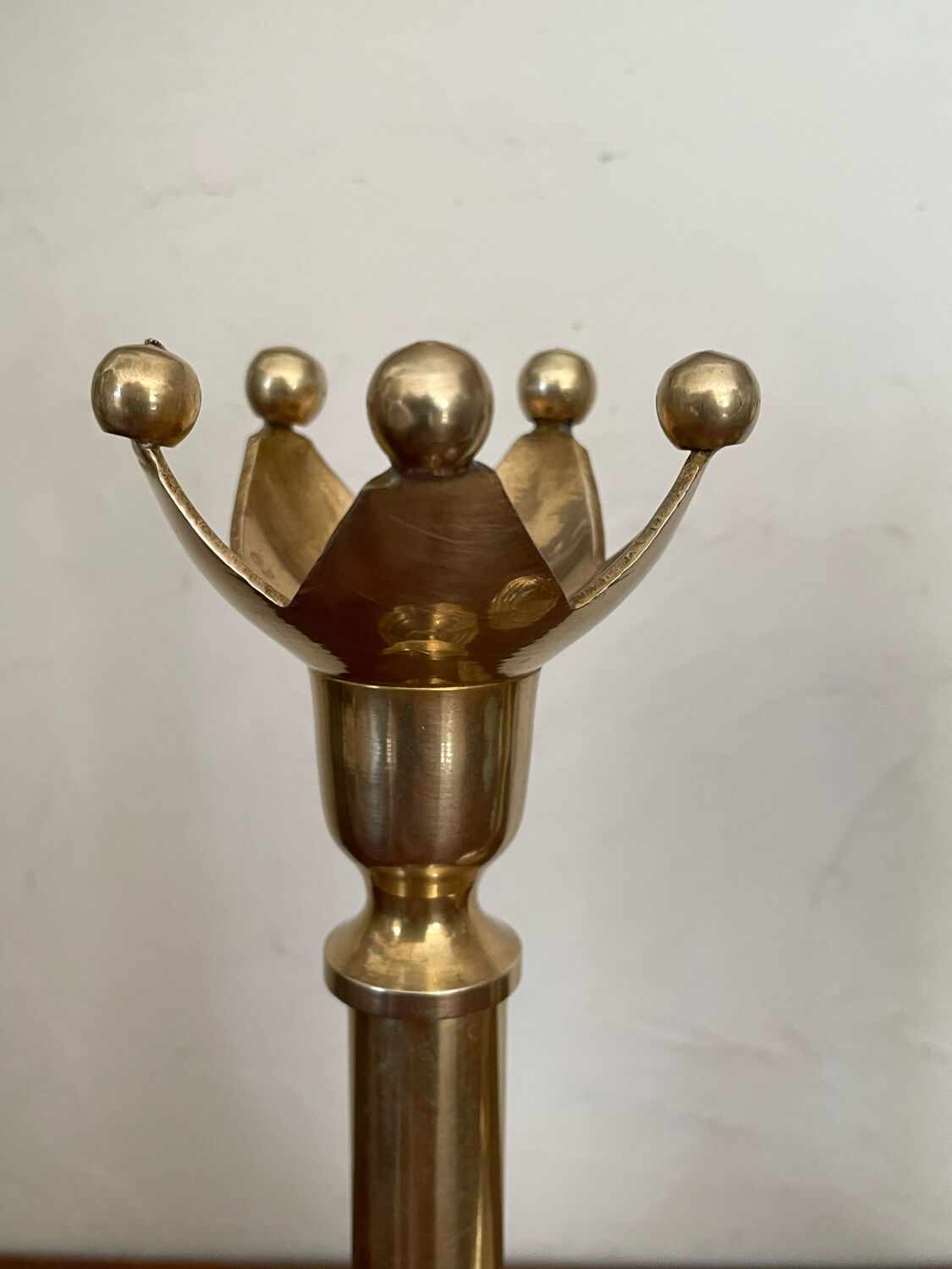 Pair of Scandinavian brass candle holders