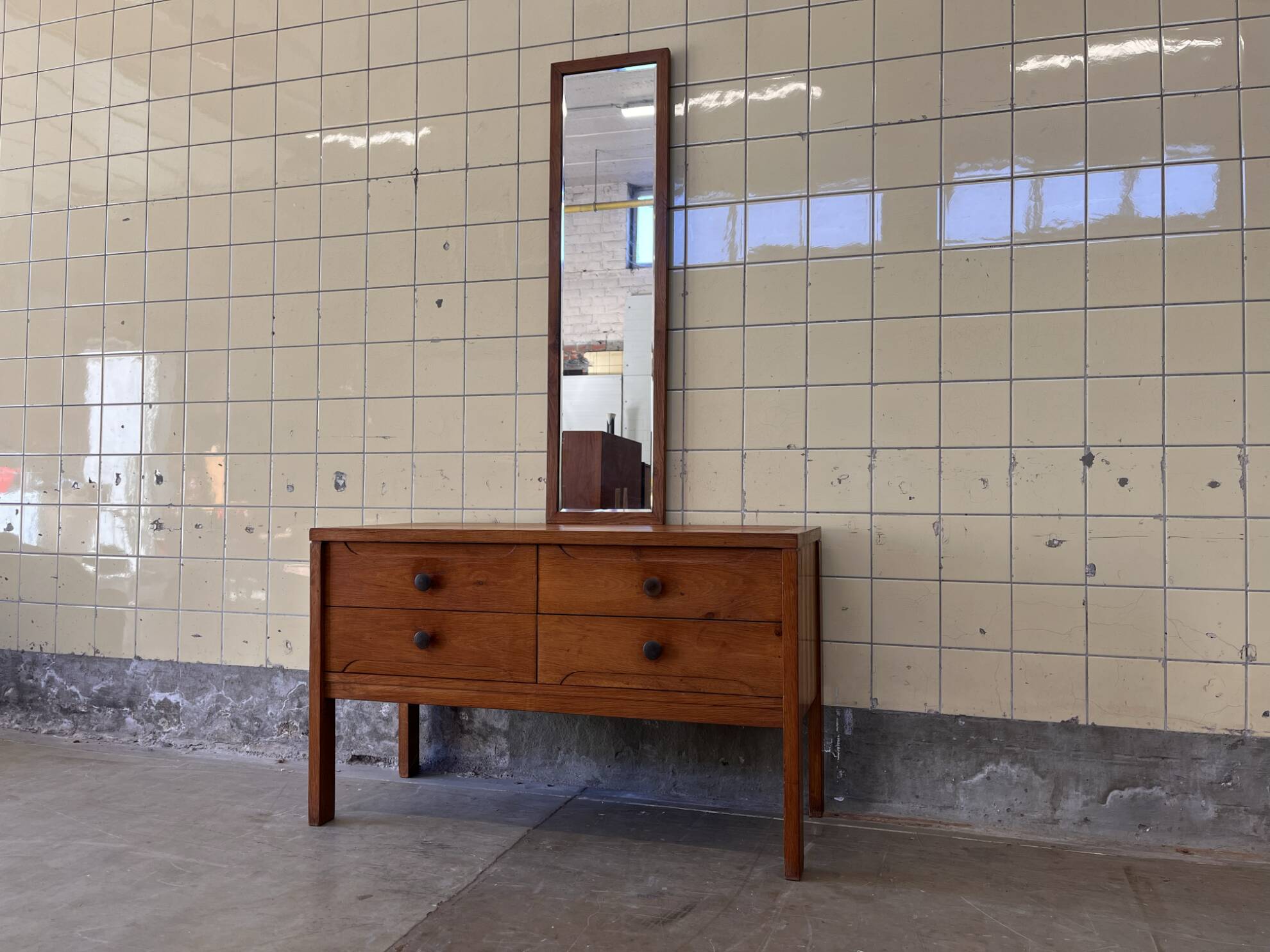 Vintage elm wood cabinet