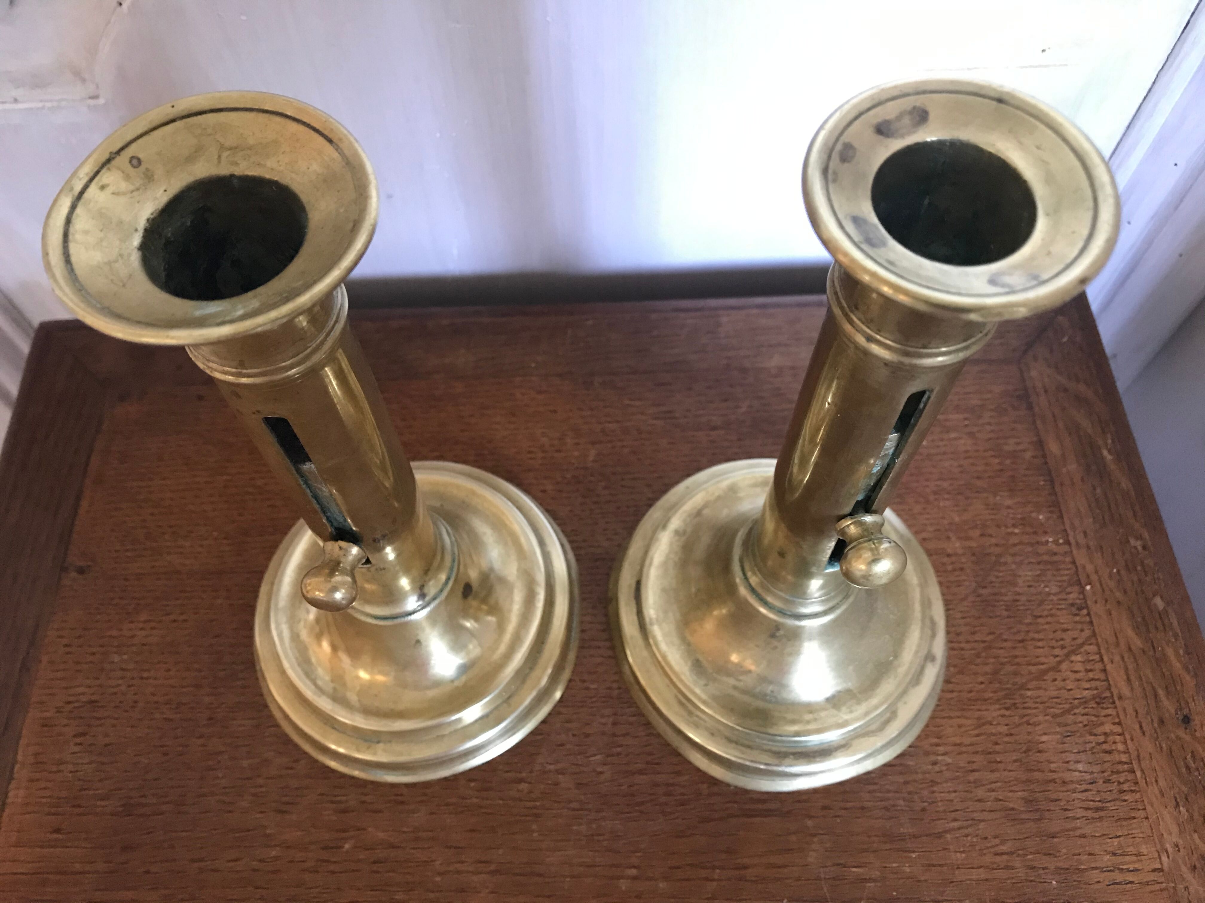 Pair of brass candlesticks