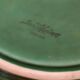 Green Sarreguemines dish from the 1950s. Light Raisin relief model.