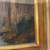 Oil on panel of courregelongue old picturesque street