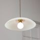 Mid-Century Italian Saucer Glass and Brass Pendant Lamp