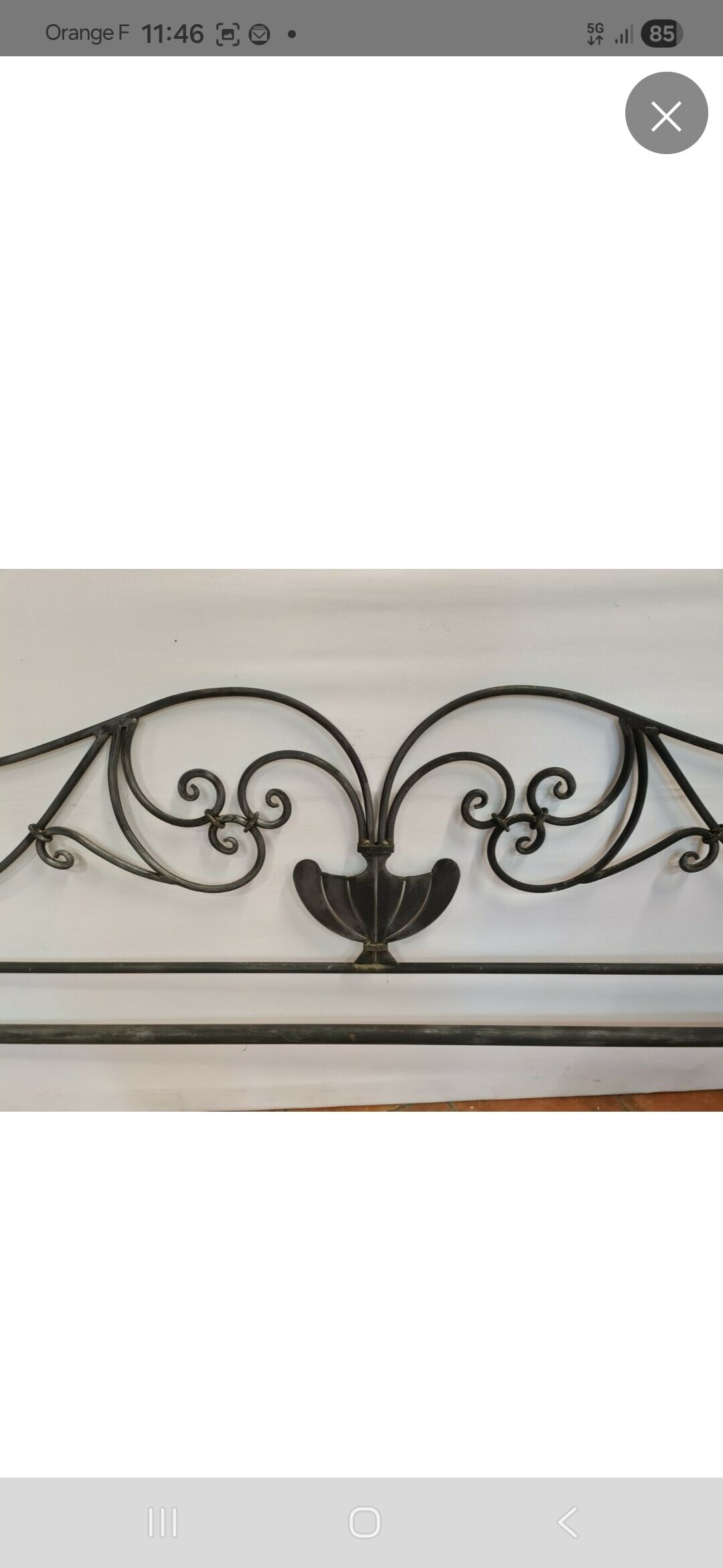 Wrought iron headboard