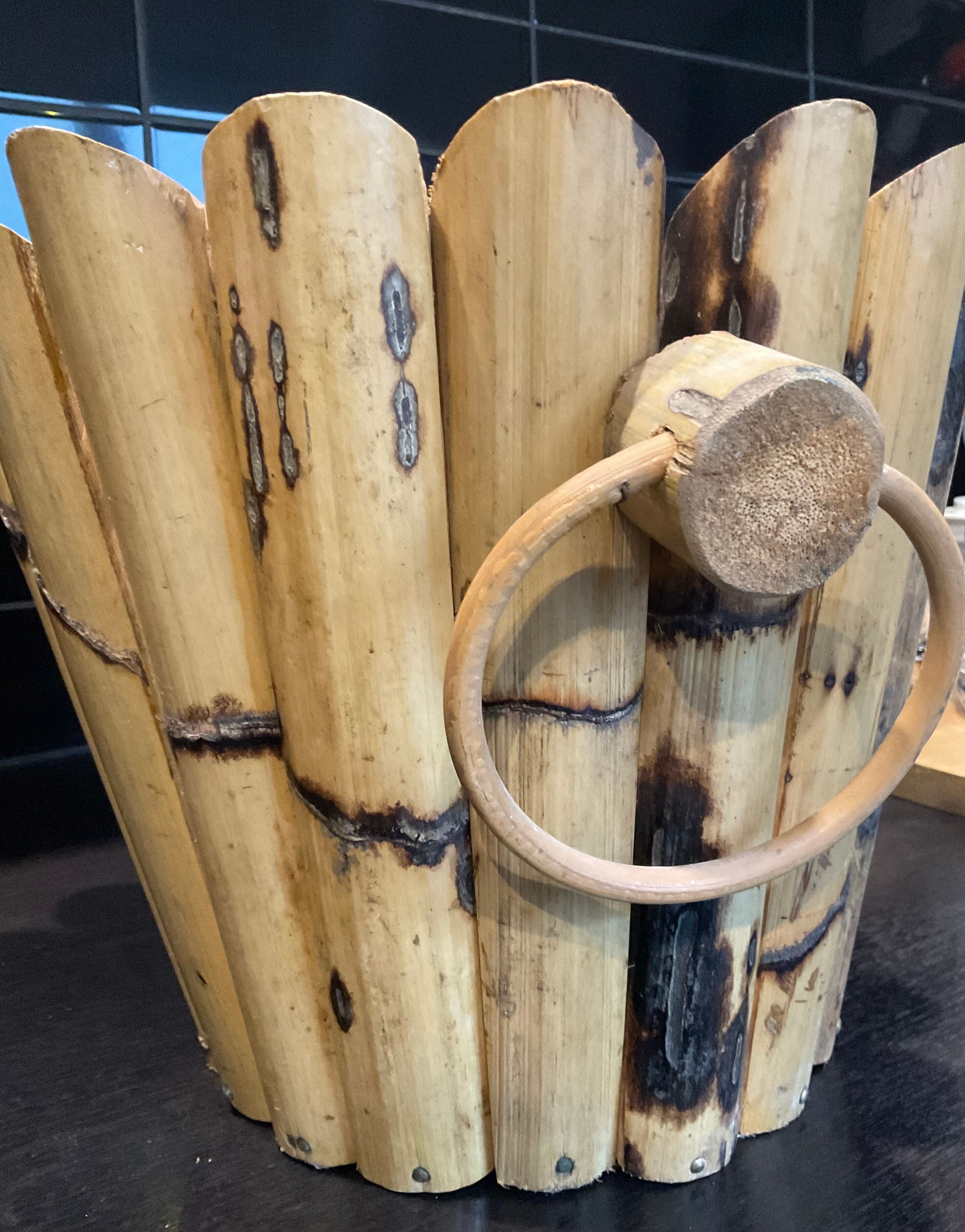 Vintage rattan pot cover D32cm