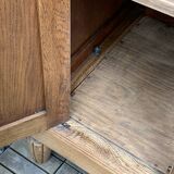 Parisian art deco wardrobe in solid raw oak, removable