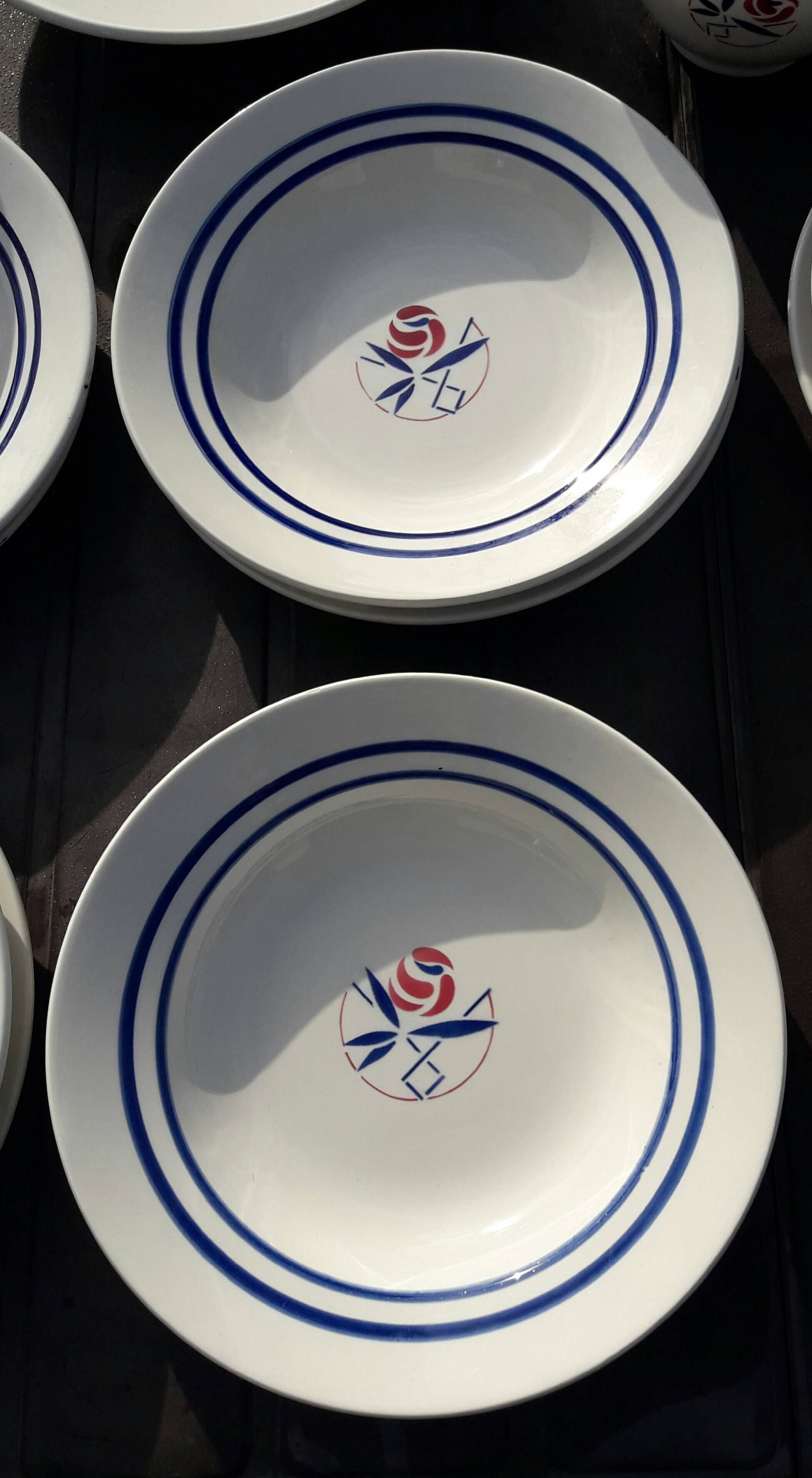 Dinnerware set for 6 people 15 pieces Sarreguemines model Marianne