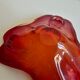 Transparent orange glass bowl in the Murano Sommerso style, 24cm.