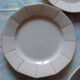 Set of eight pink plates in digoin sarreguemines