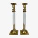 Paire de bougeoirs plexiglas et laiton Estrid Ericson, vintage