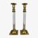 Pair of plexiglass and brass candlesticks by Estrid Ericson, vintage