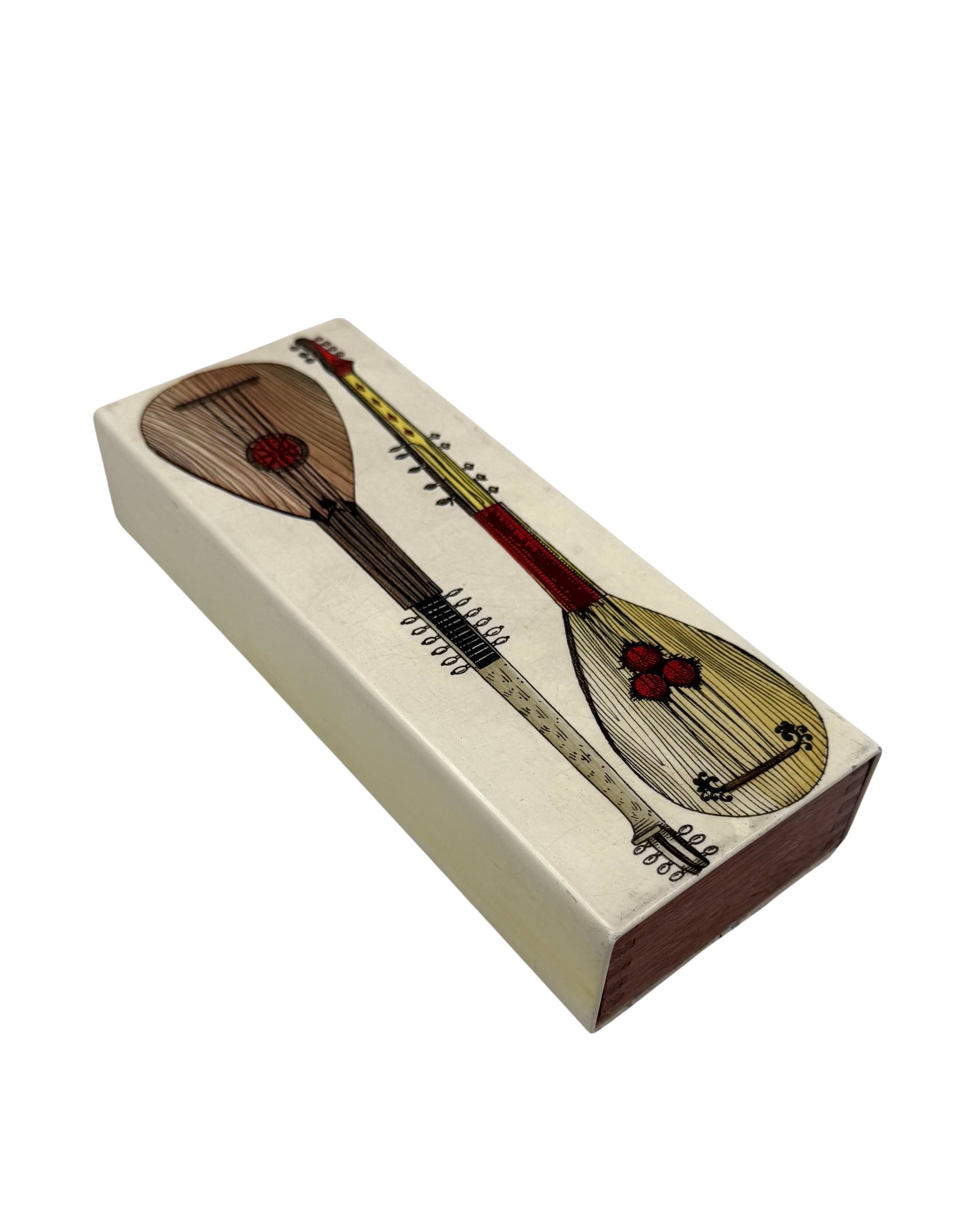 Piero Fornasetti, mandolins cigars Box, Milan Italy, ca. 1960s