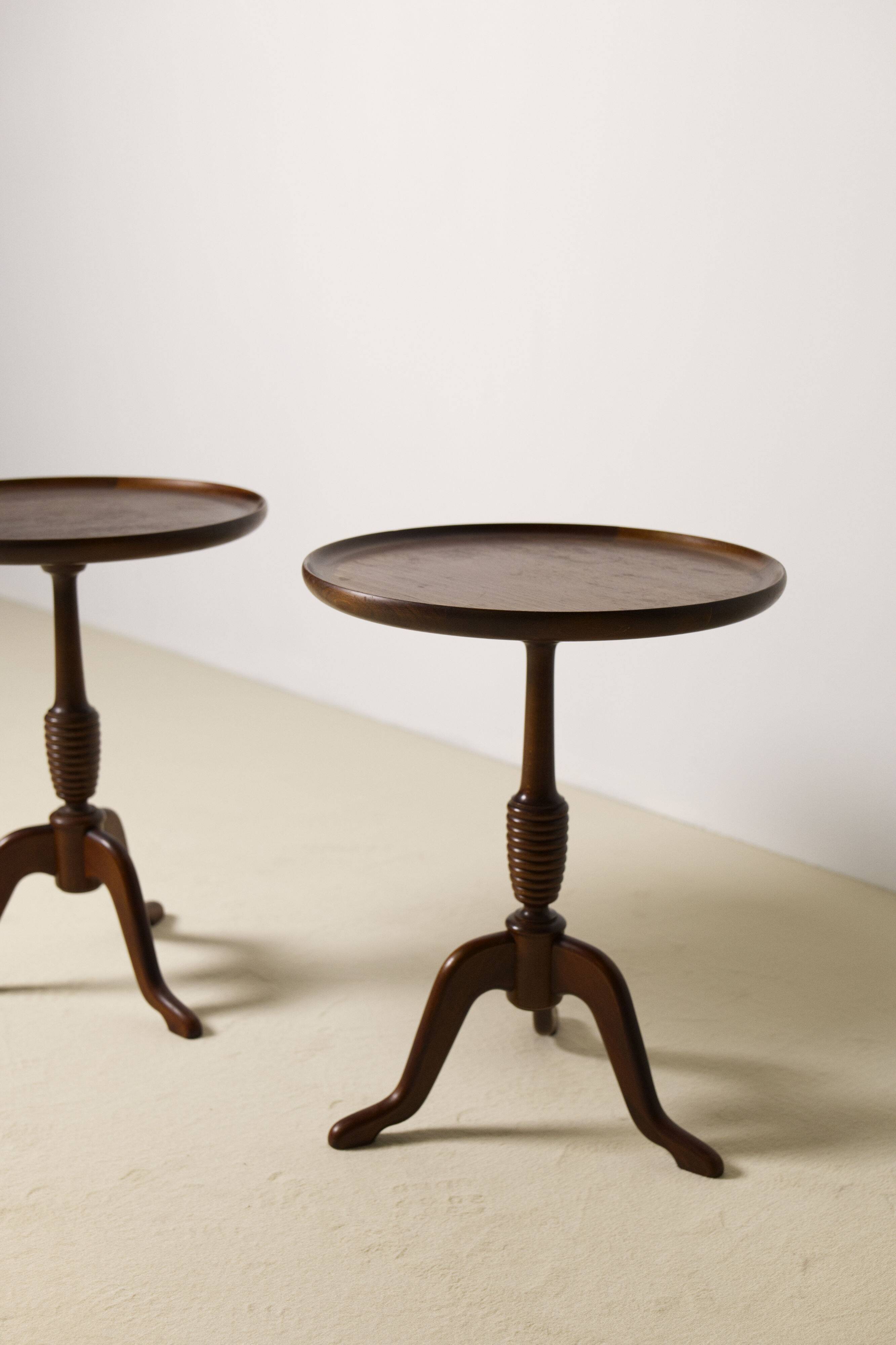 Pair of Mahogany side tables by Anton Kildeberg, Denmark 1960's