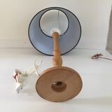 High lamp in vintage turned wood
