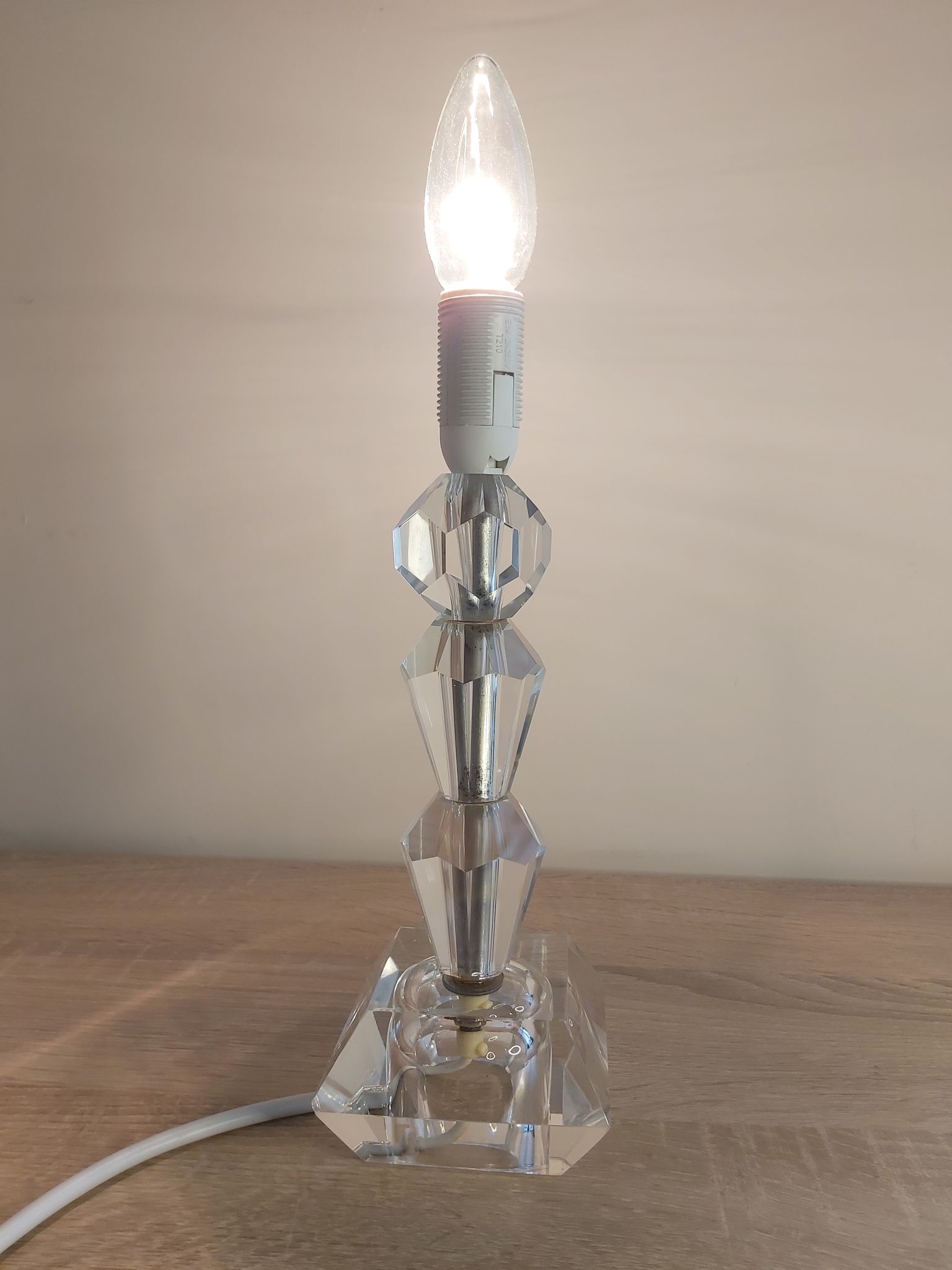 Lampe de chevet en verre acrylique années 1960