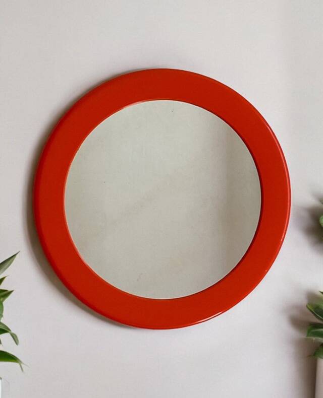 Round orange mirror SYLA 1970