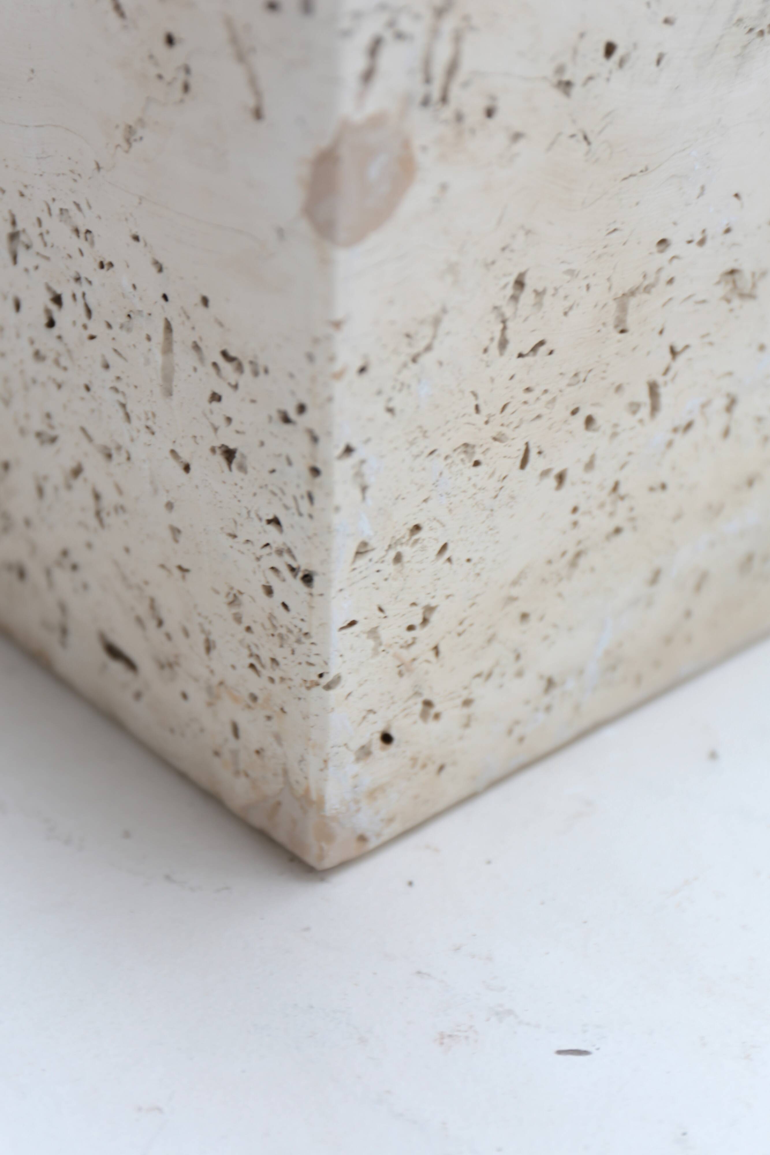 Metafora travertine coffee table by Massimo & Lella Vignelli, Italy