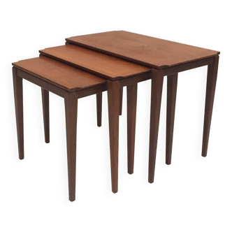 Series of 3 teak nesting tables