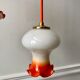 Pair of suspensions tulips in opaline orange gradient orange thread 70s